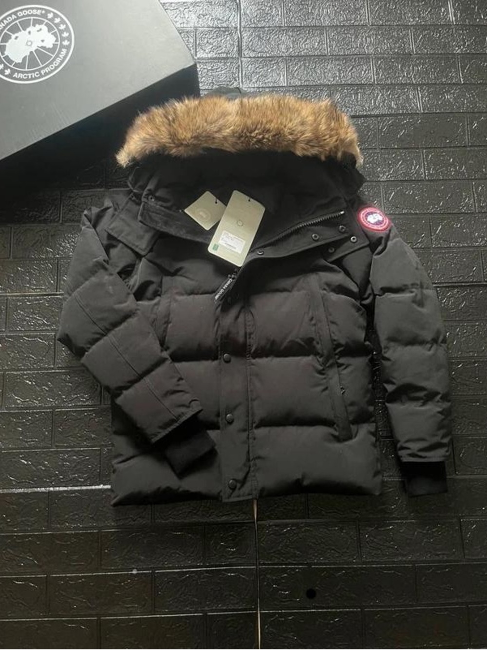 Canada Goose Black Down Puffer Parka with Fur Hood